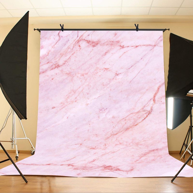 LYLYCTY 5x7ft Light Pink Marble Backdrop Light Pink Marble Physics Texture Photography Background and Studio Photography Backdrop Props LYGE819 - Image 3